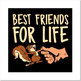 Best Friends For Life Squirrel Fist Bump Animal Lover Posters and Art